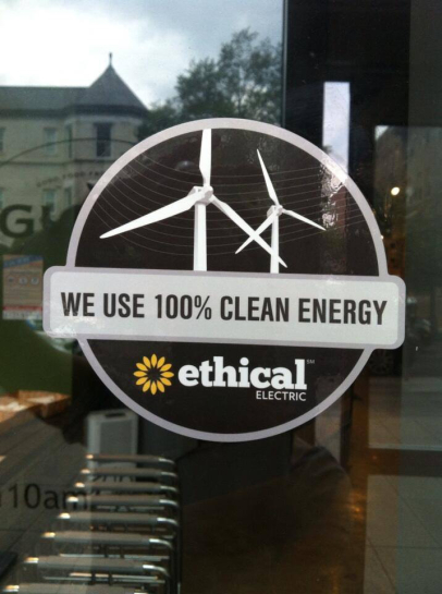 Ethical Electric window sign